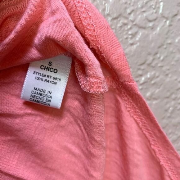 Zenana Outfitters Womens Pink V-Neck T-Shirt S 100% Rayon - Picture 3 of 7